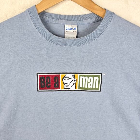 Gildan Other - Vintage Be A Man Shirt Size Large Y2K Blue